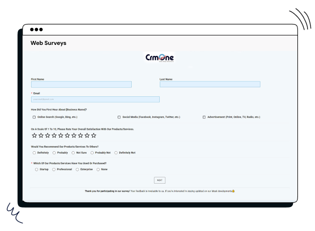 CrmOnes_survey_builder_with_web_surveys